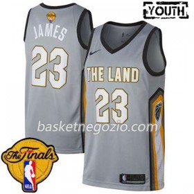 Canotte Bambino Cleveland Cavaliers LeBron James 23 2018 NBA Finals Patch Nike Verde Swingman